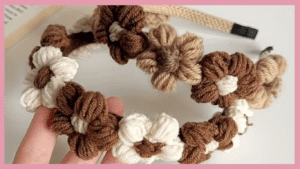 bờm tóc đan bằng len handmade