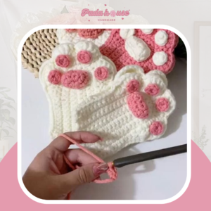 găng tay mèo đan bằng len handmade
